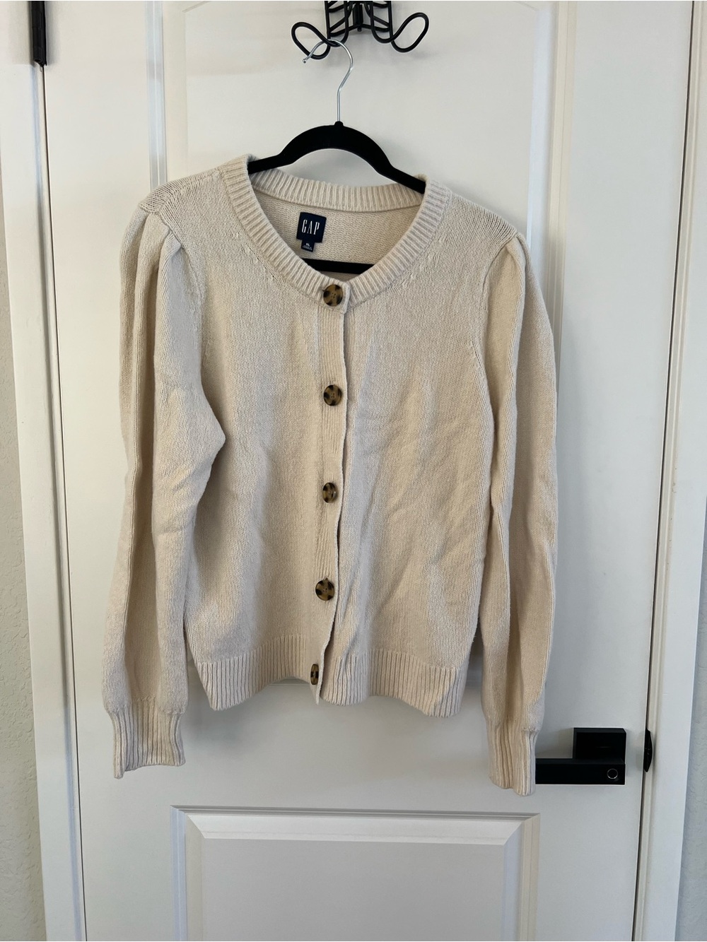 GAP Cream Button-Up Knit Cardigan